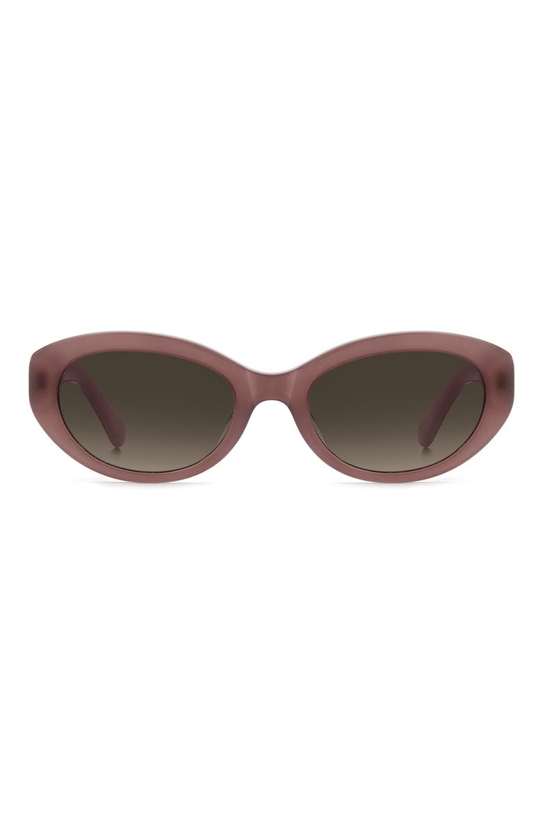caeley 52mm oval sunglasses, Main, color, BROWN/ BROWN SF