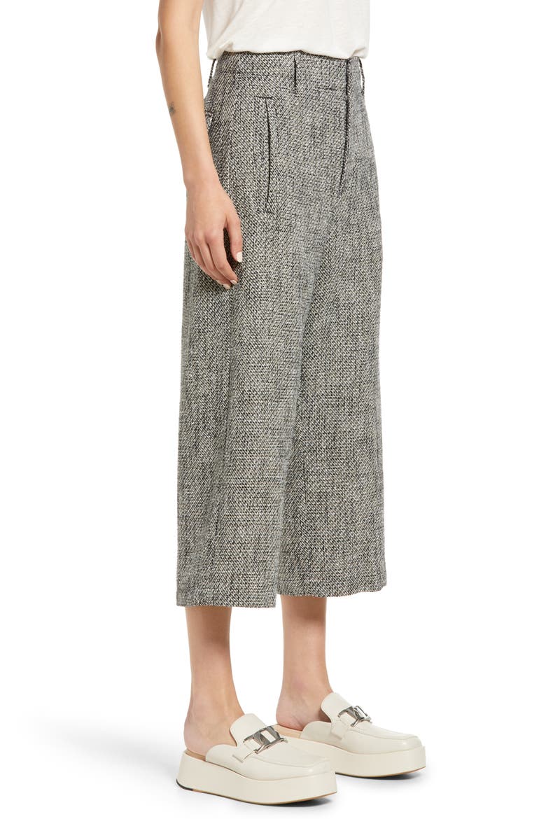Dylan Tweed Crop Trousers, Alternate, color, BLACKMULT