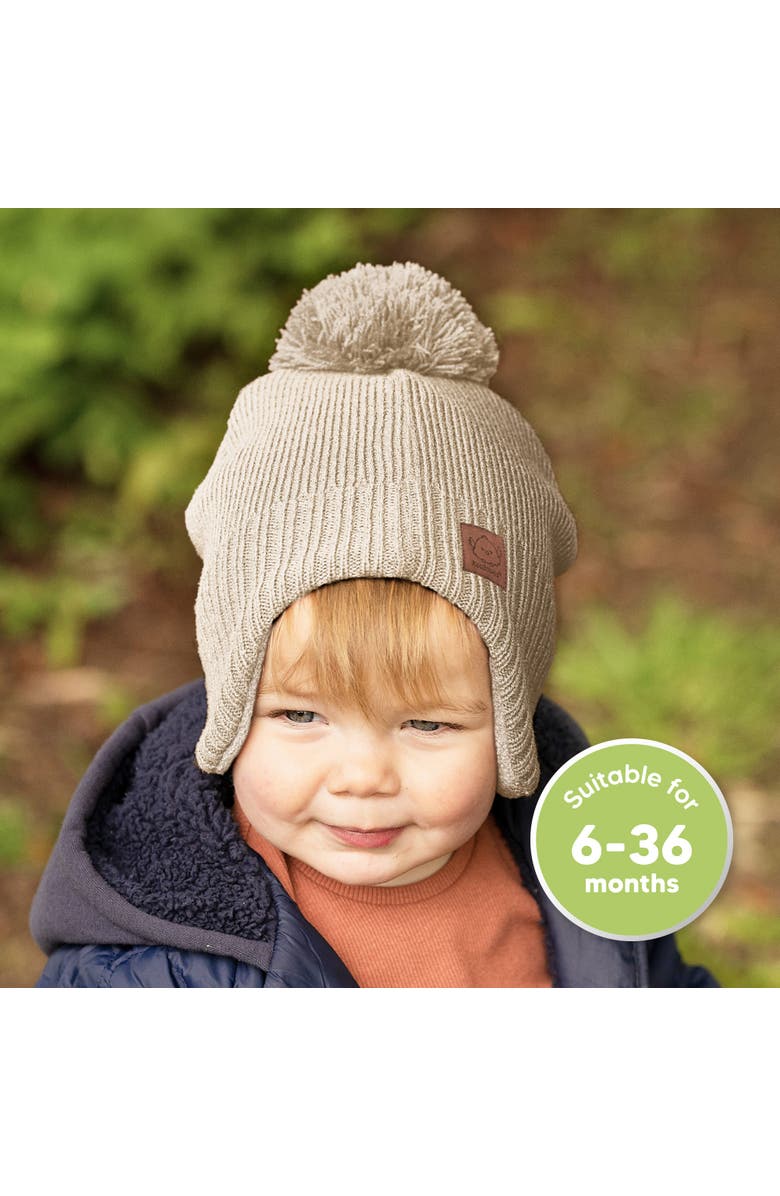 KeaBabies Muff Knitted Beanie, Alternate, color, Cream