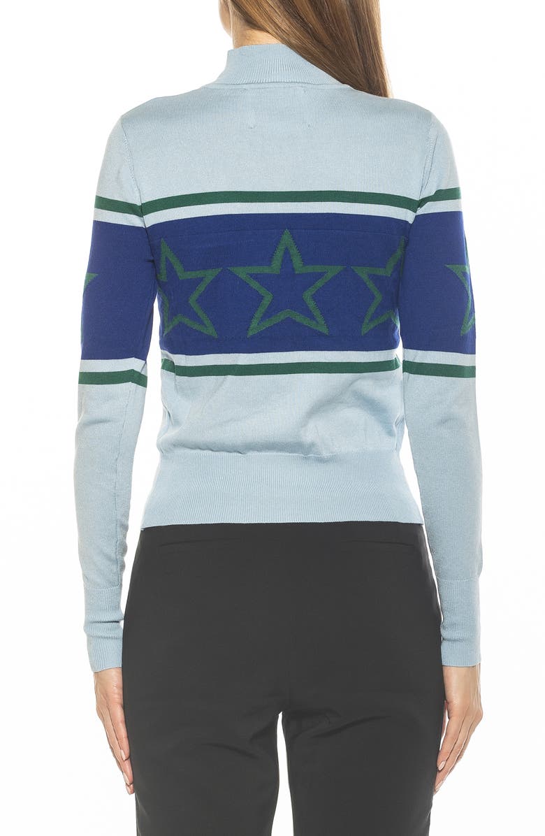 Alexia Admor Lisa Star Mock Neck Sweater, Alternate, color, Halogen Blue