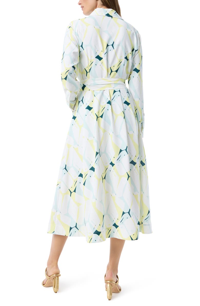 DO by Dee Ocleppo Ava Abstract Print Long Sleeve Midi Shirtdress, Alternate, color, June Bug - Abstract Patchwork