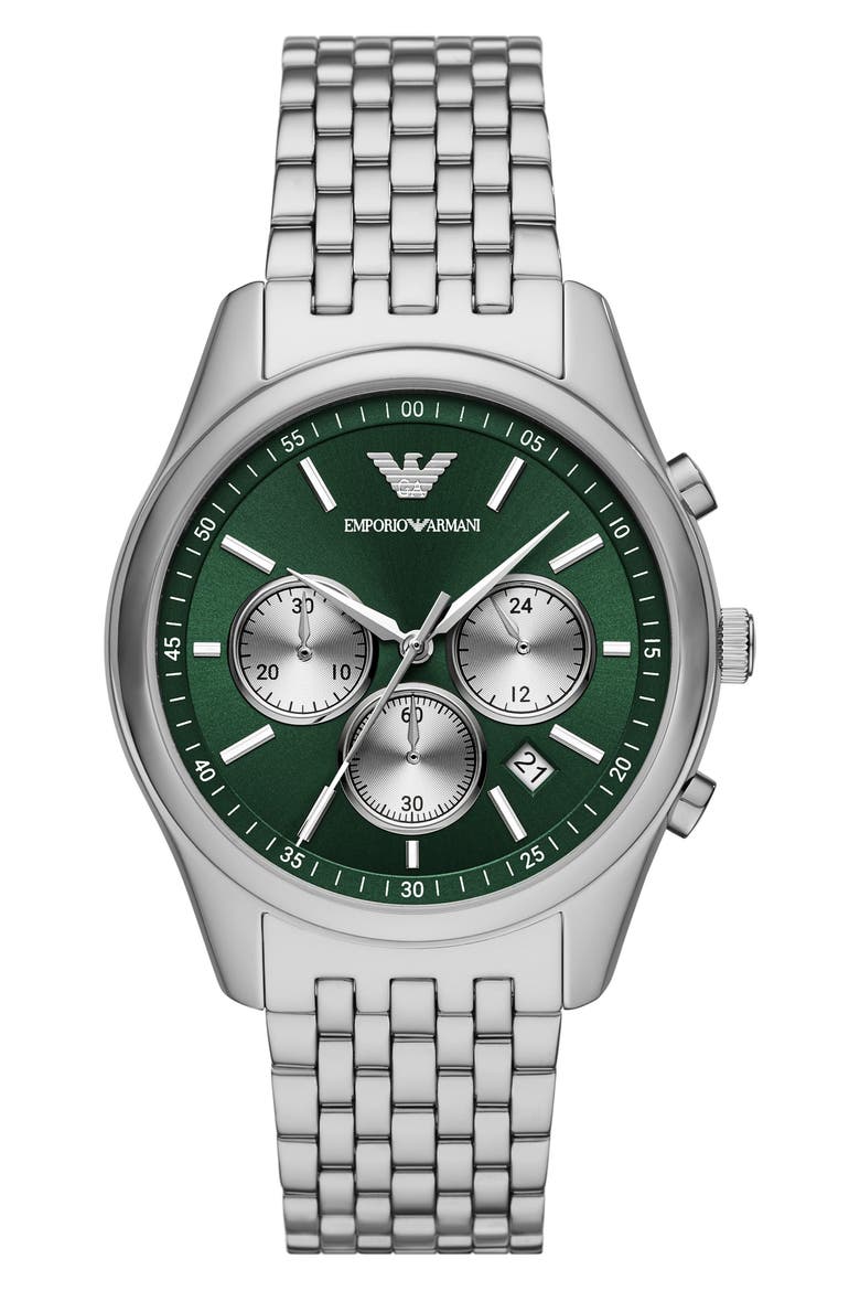 Antonio Chronograph Bracelet Watch, 41mm, Main, color, SILVER