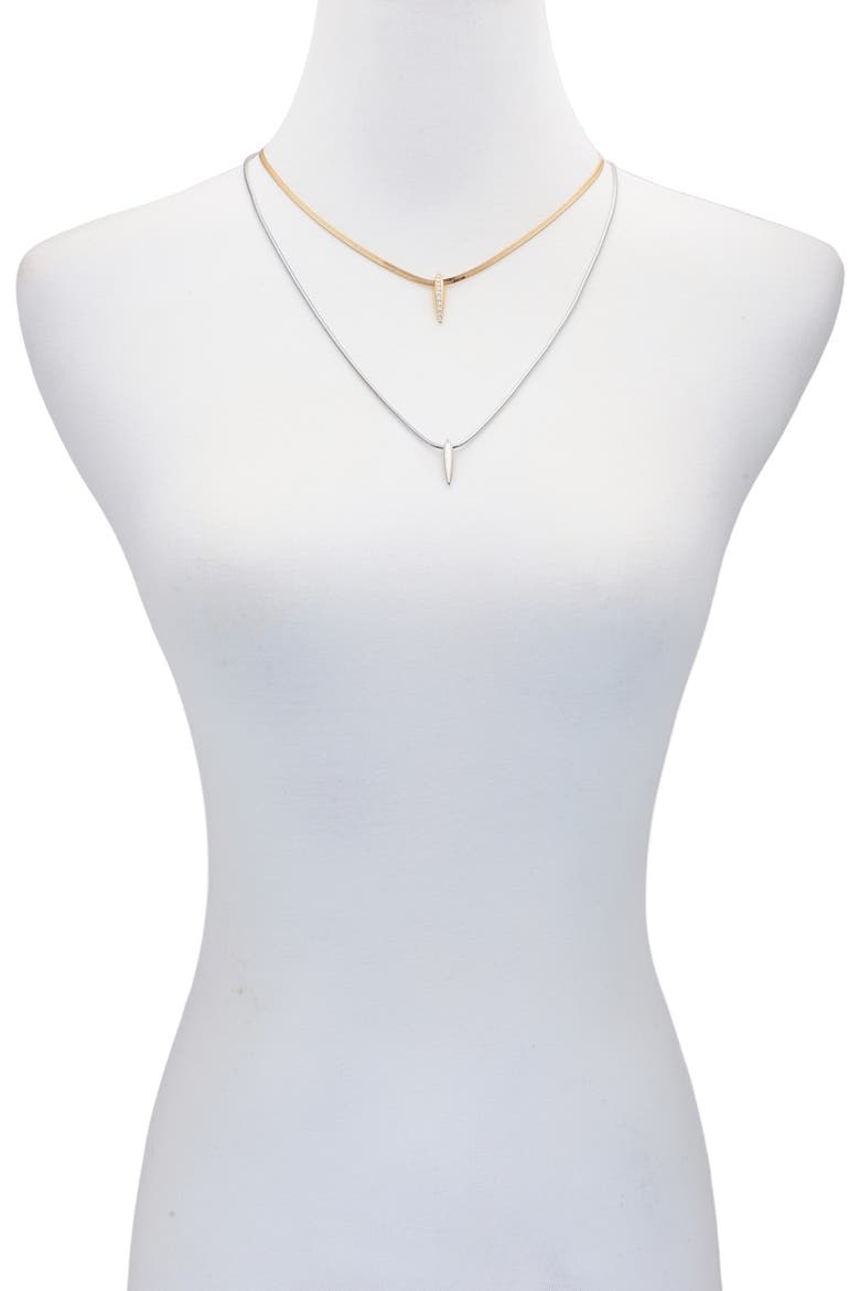 Set of 2 Layered Necklaces, Alternate, color, TWO-TONE