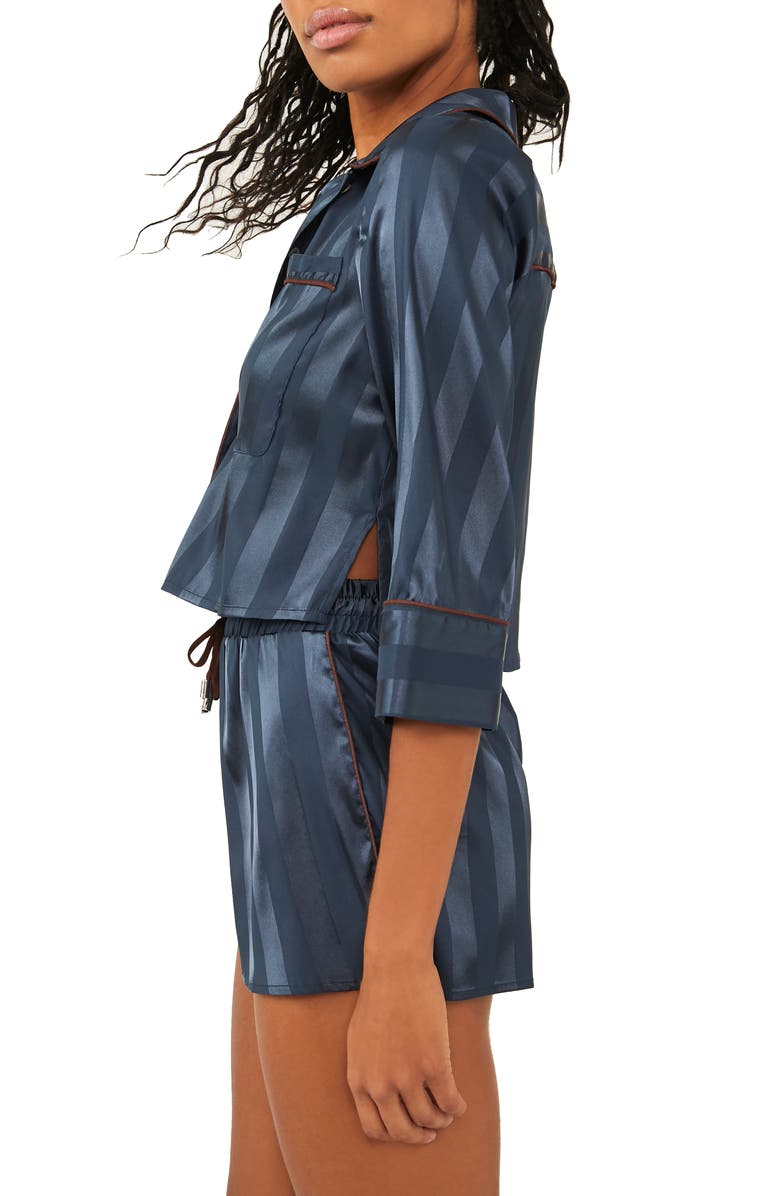 Free People Pillow Talk Satin Stripe Short Pajamas, Alternate, color, 