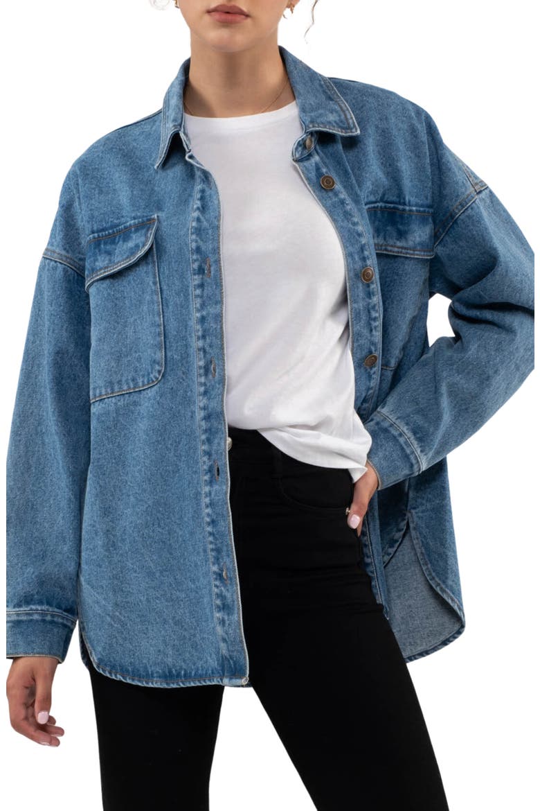 Cotton Denim Shirt Jacket, Main, color, DENIM