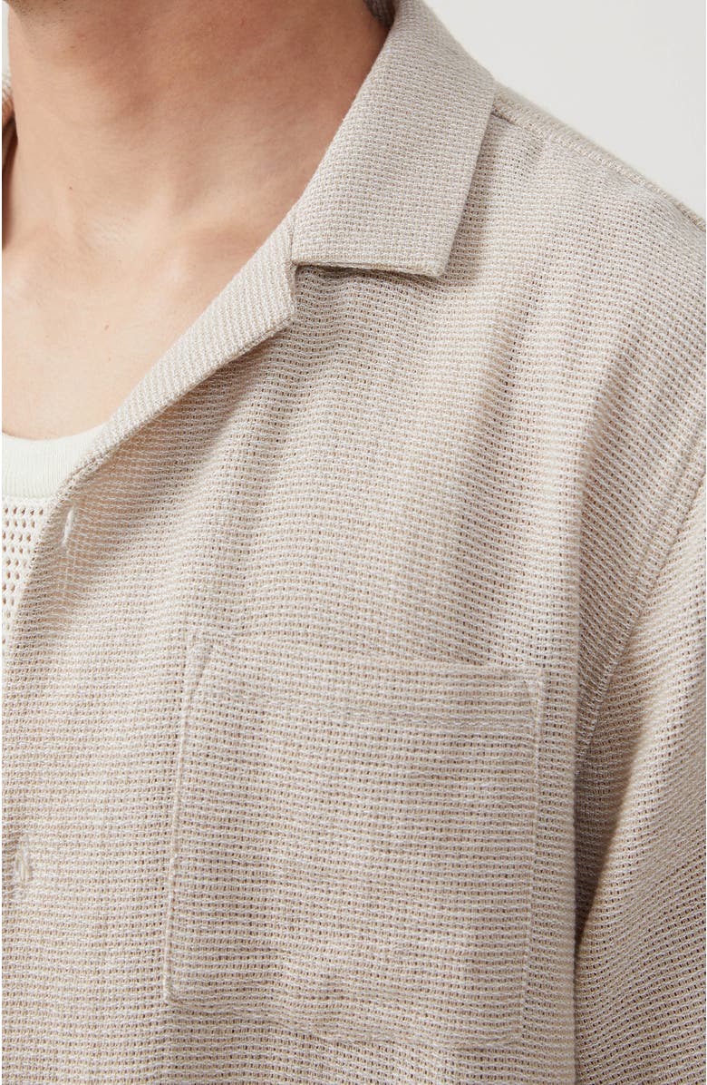 Cotton On Men's Palma Short Sleeve Shirt, Alternate, color, Ecru