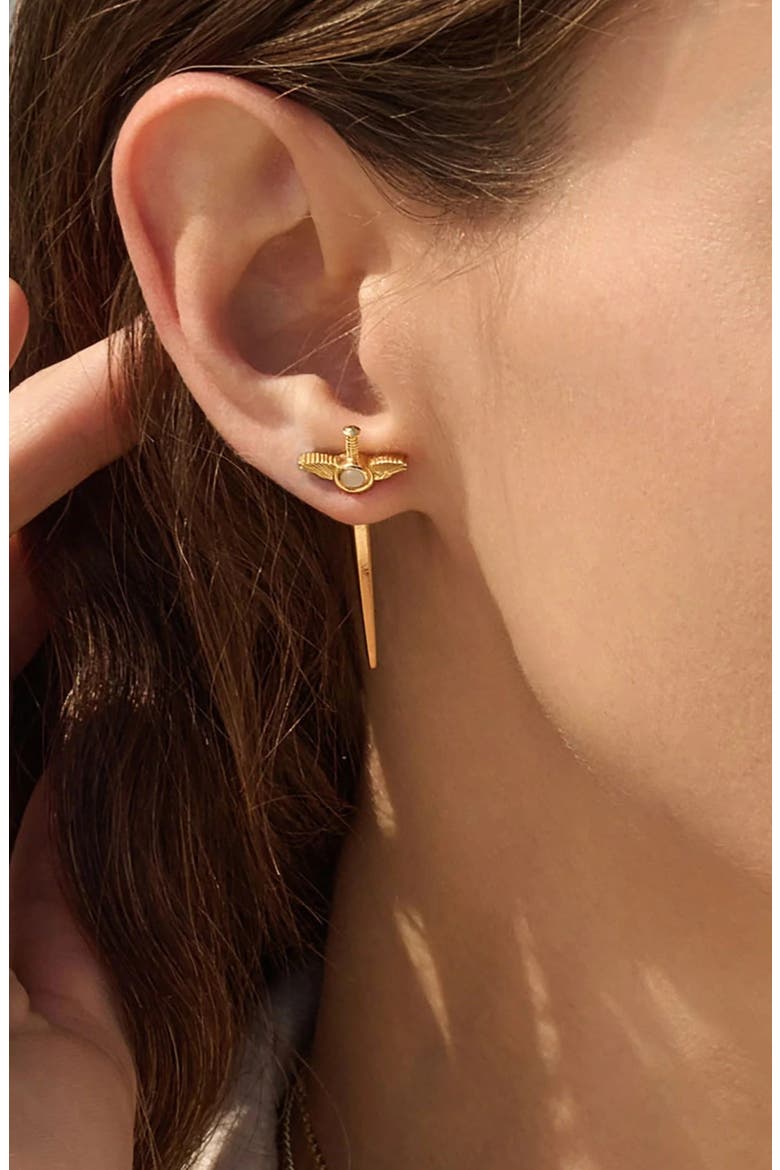 Fluing Dagger Studs, Alternate, color, 14K GOLD VERMEIL / PAIR