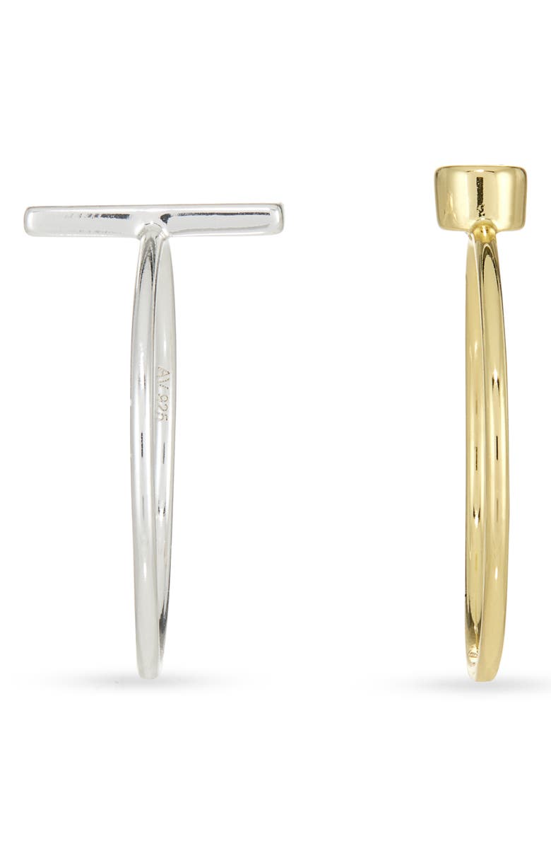 ARGENTO VIVO Set of 2 Two-Tone Bar & Cubic Zirconia Stackable Rings, Alternate, color,