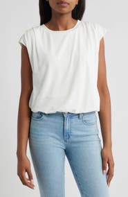 Wit & Wisdom Pleated Cap Sleeve T-Shirt