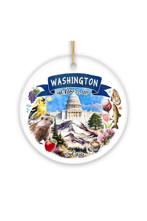 Washington Evergreen State Ornament - Version 2
