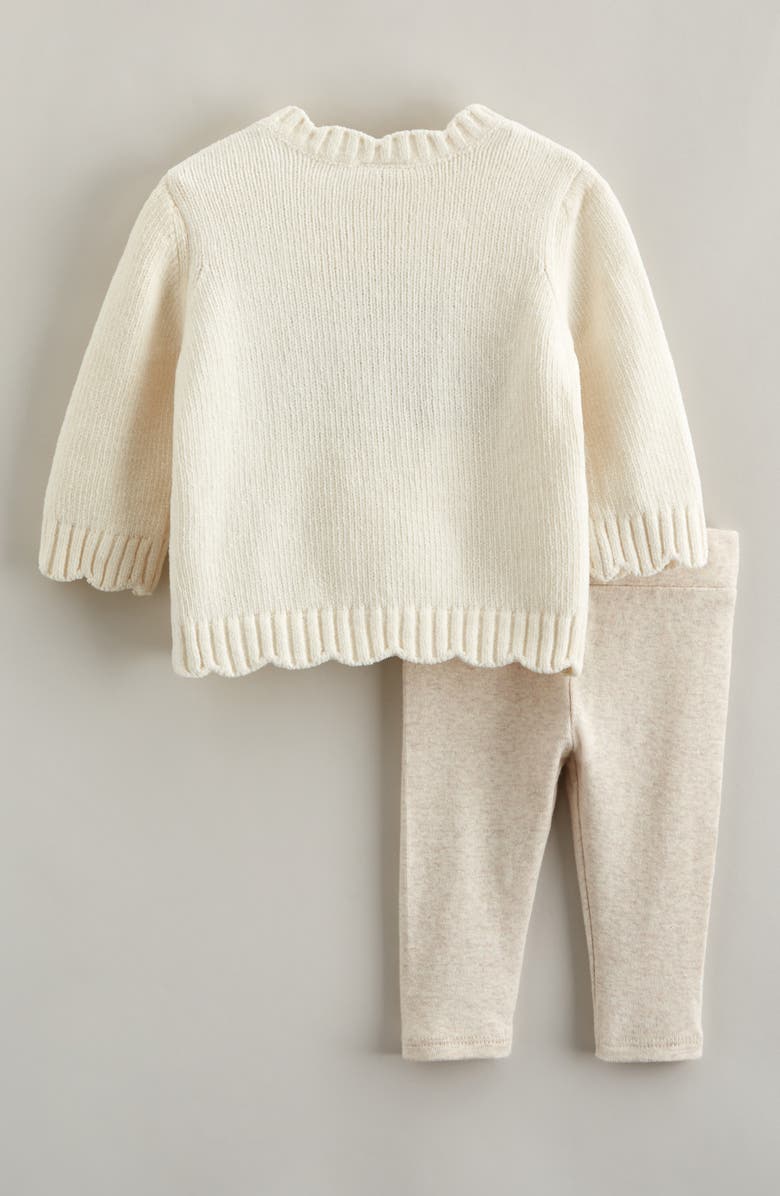 Nordstrom Plush Motif Sweater & Leggings Set, Alternate, color, Ivory E Daisy Squirrel- Beige