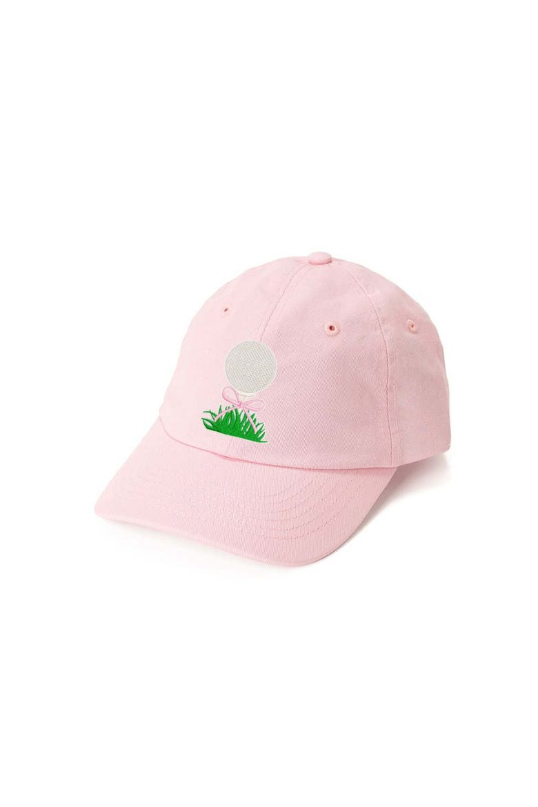 Golf Tee Bow Patch Baseball Hat, Main, color, Ballet Pink