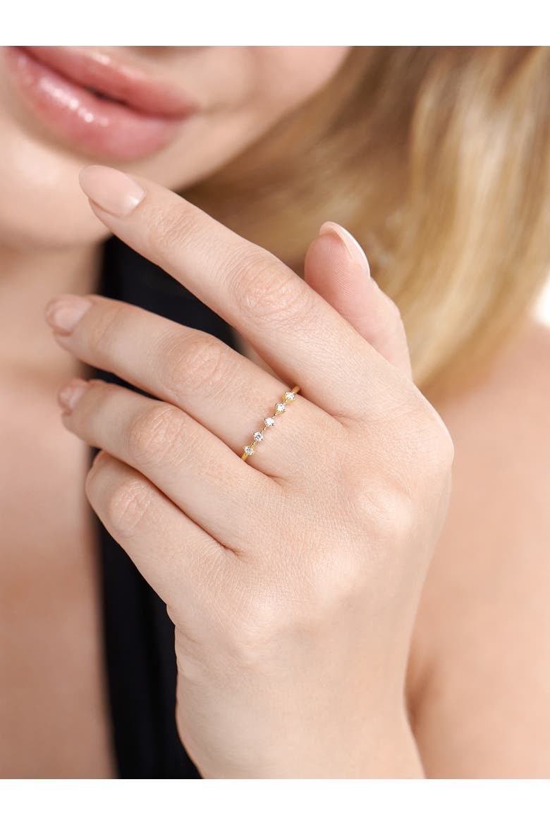 Station Lab Grown Diamond Ring in 14K Gold, Alternate, color, Yellow Gold