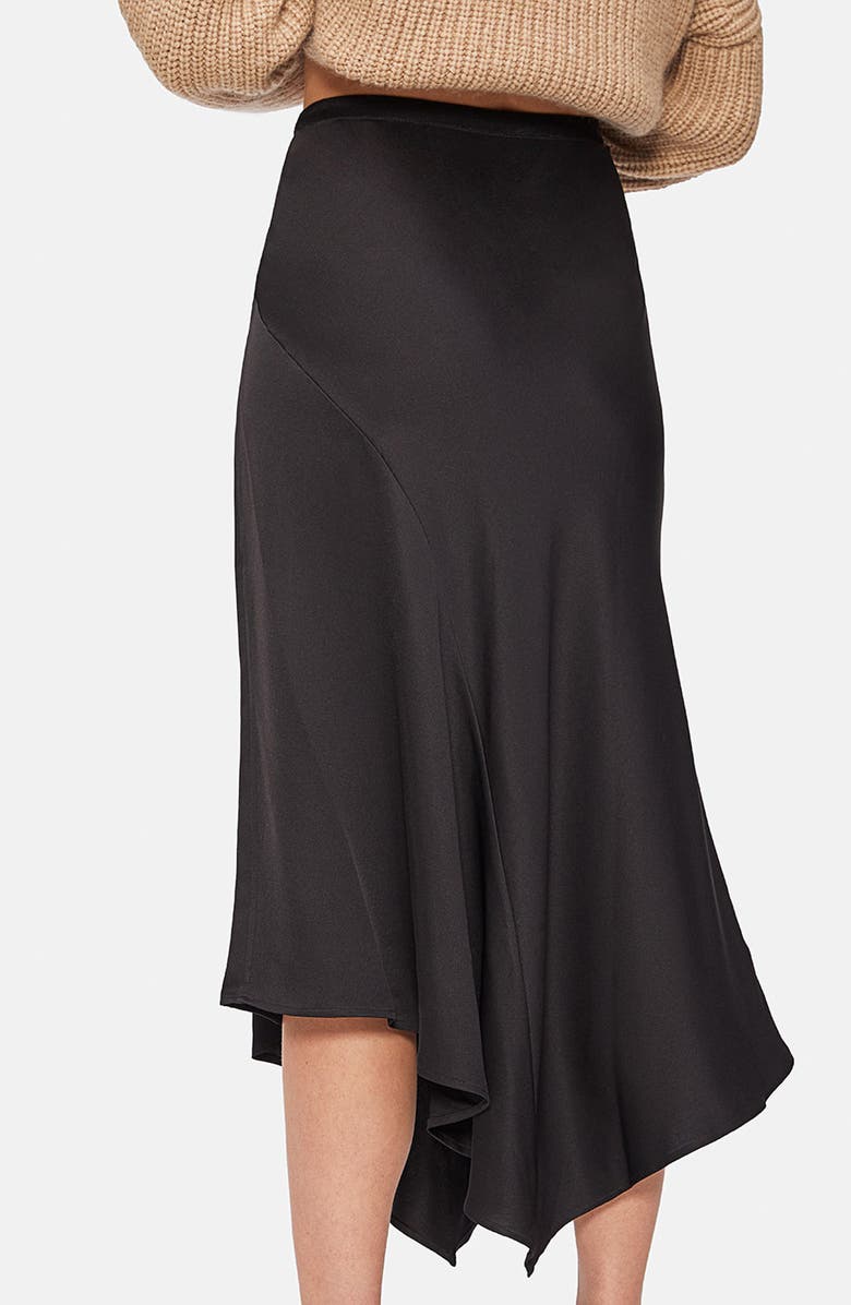ANINE BING Bailey Asymmetrical Silk Skirt, Alternate, color, 