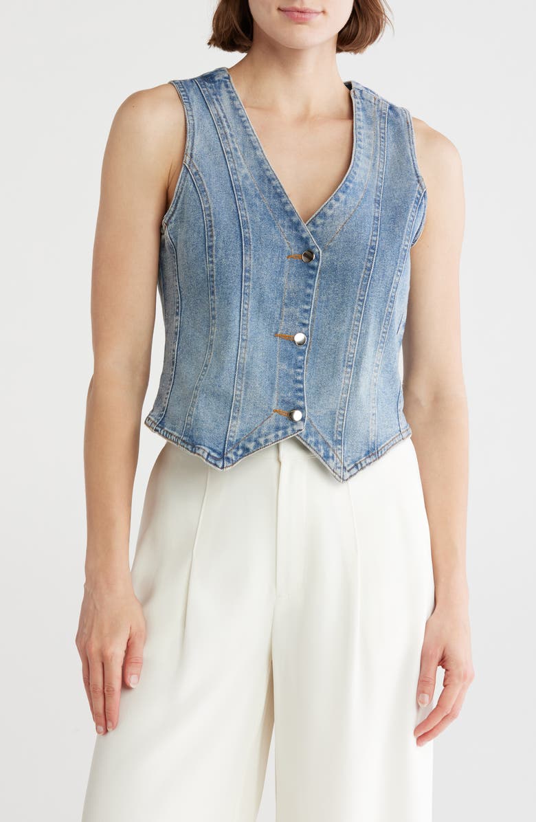 Vigoss Seamed Denim Vest, Main, color,