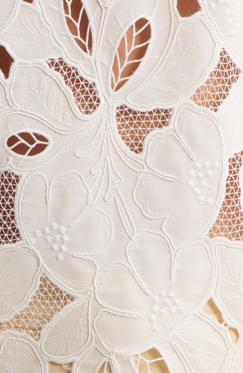 BOSS Berodi Broderie Anglaise Top, Alternate, color, White Broderie Anglaise