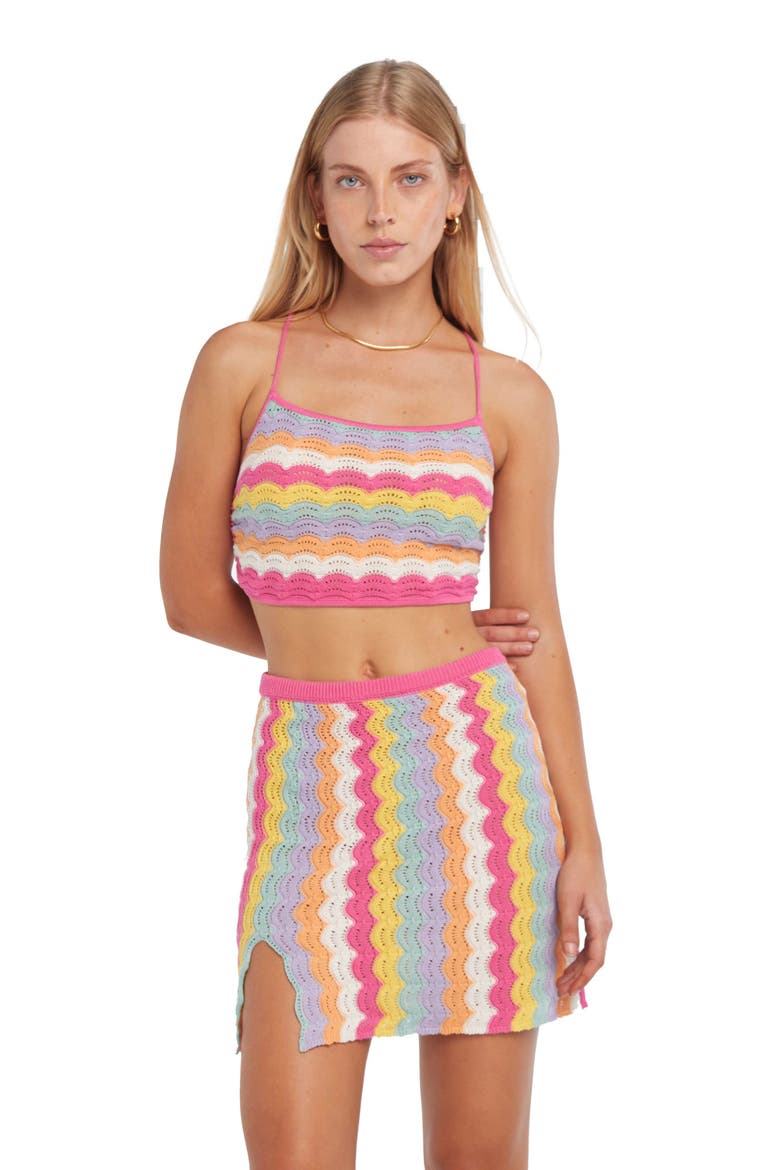 Holly Open Stitch Cover-Up Miniskirt, Alternate, color, MULTICOLOR