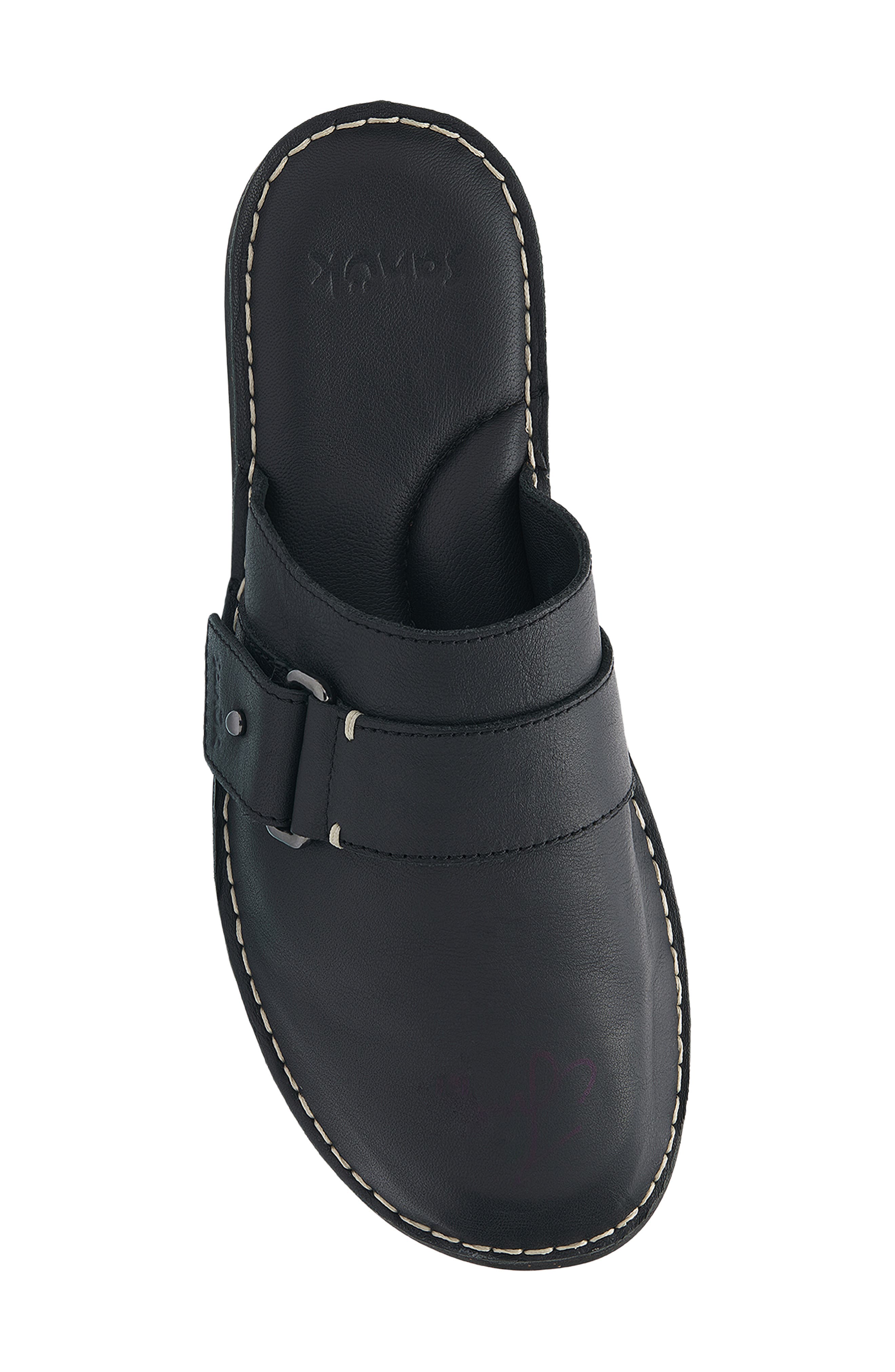 You Got My Back Crafted Leather Flat Mule, Alternate, color, BLACK LEATHER