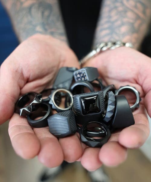 Room101 Onyx Block Ring In Black