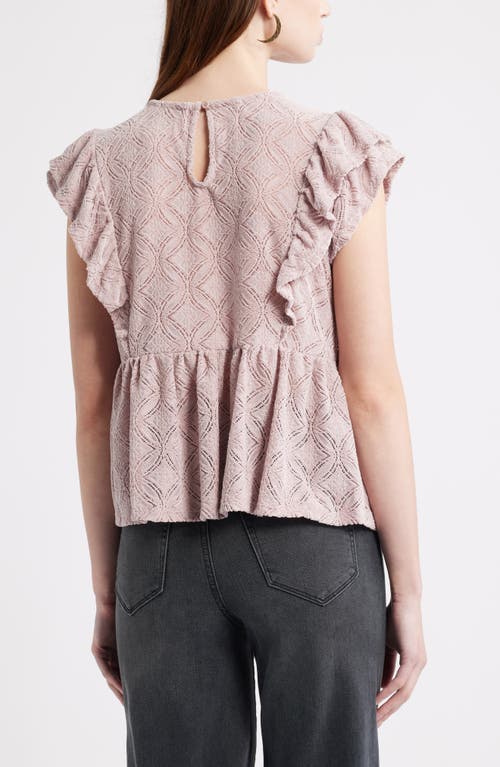 Treasure & Bond Flutter Sleeve Peplum Top In Pink