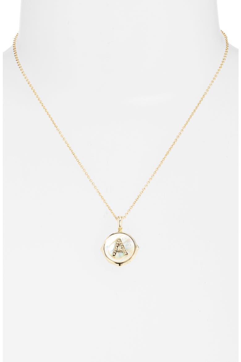 Initial Pendant Necklace, Alternate, color, GOLD IRIDESCENT ABALONE-A