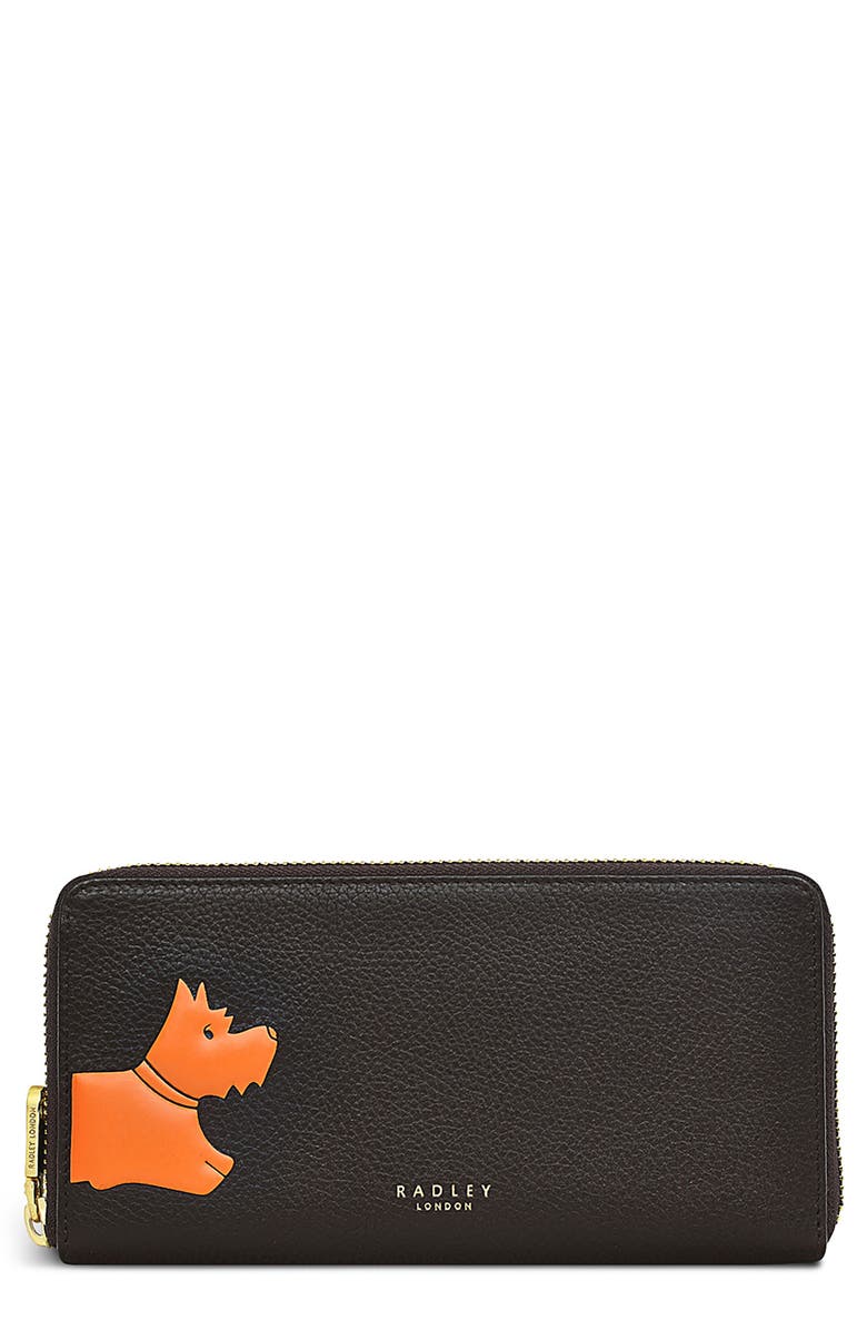 Radley Scottie Stamp Bifold Leather Wallet, Main, color, Dark Oak