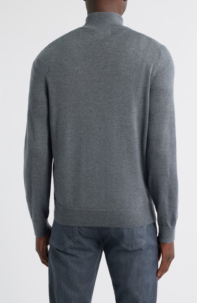 Nordstrom Washable Italian Merino Wool Quarter Zip Sweater, Alternate, color, Grey Turbulence Heather