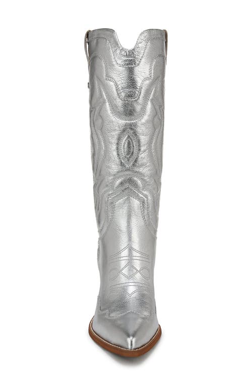 Shop Sam Edelman James Pointed Toe Western Boot In Silver