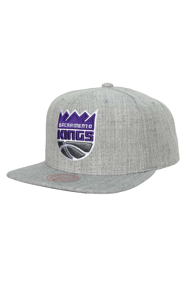 Mitchell & Ness Men's Mitchell & Ness Heather Gray Sacramento Kings Hardwood Classics 2.0 Snapback Hat, Main, color, 