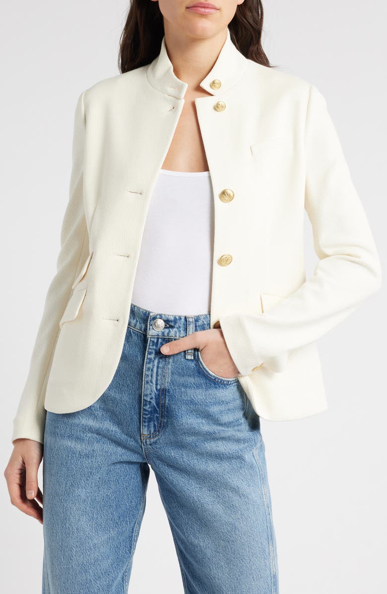 rag & bone Slade Textured Knit Blazer, Alternate, color, Off White