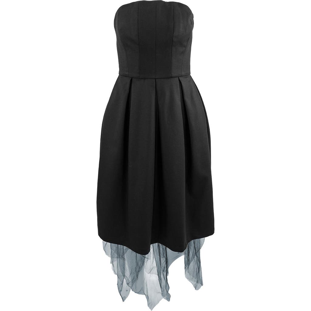 Theo The Label Aphrodite Dress With Tulle Hem In Black