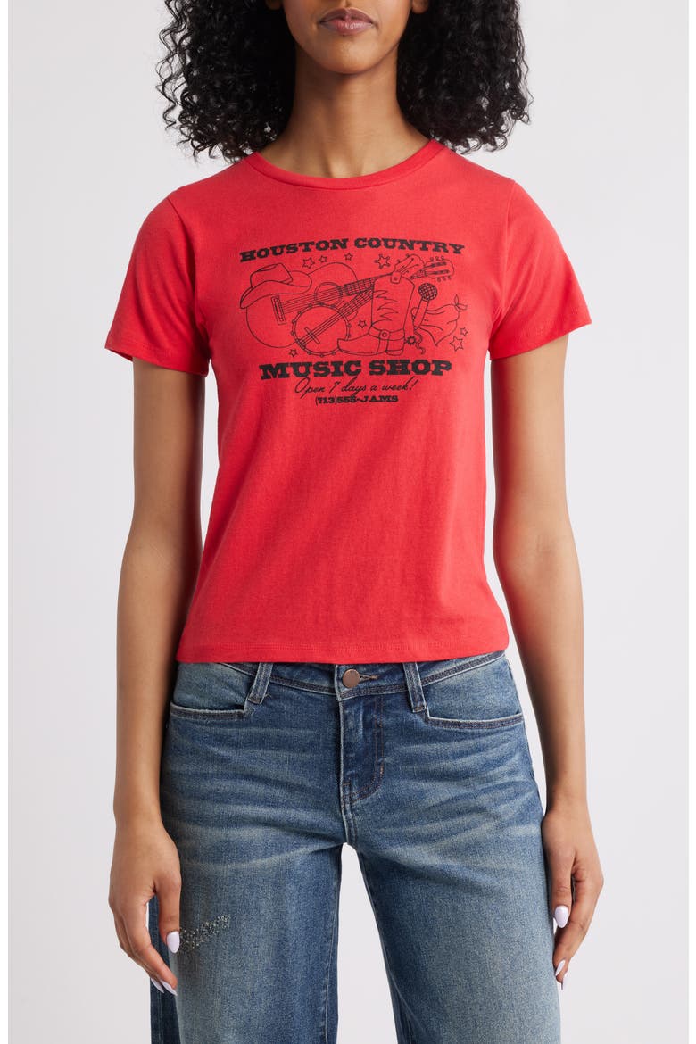 Houston Country Music Shop Cotton Graphic T-Shirt, Main, color, FLAME SCARLET