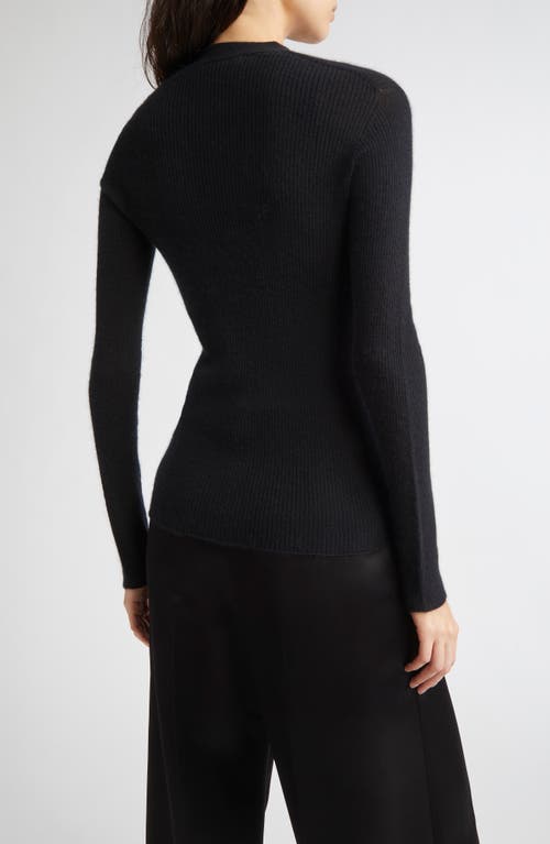 Johnstons Of Elgin Superfine Cashmere Rib V-neck Cardigan In Black