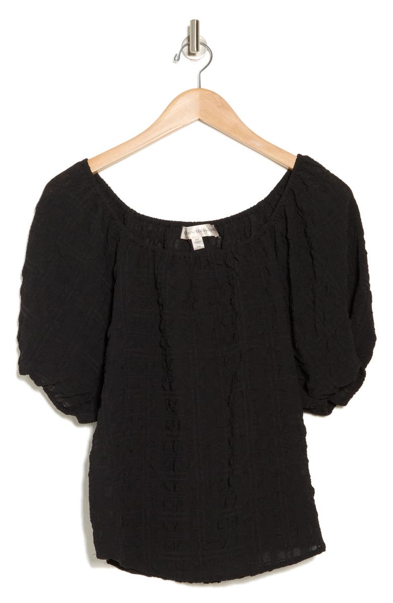 Catherine Malandrino Embroidered Peasant Top, Alternate, color, Black