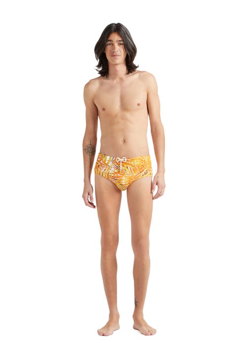 Vilebrequin Men's Palm Leaves Neoprene Swim Brief in Mangue 