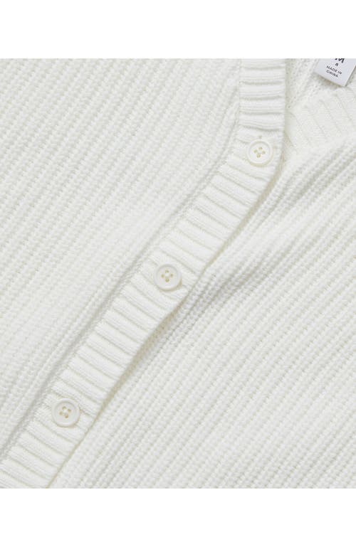 Lands' End Girls Button Front Knit Cardigan In White