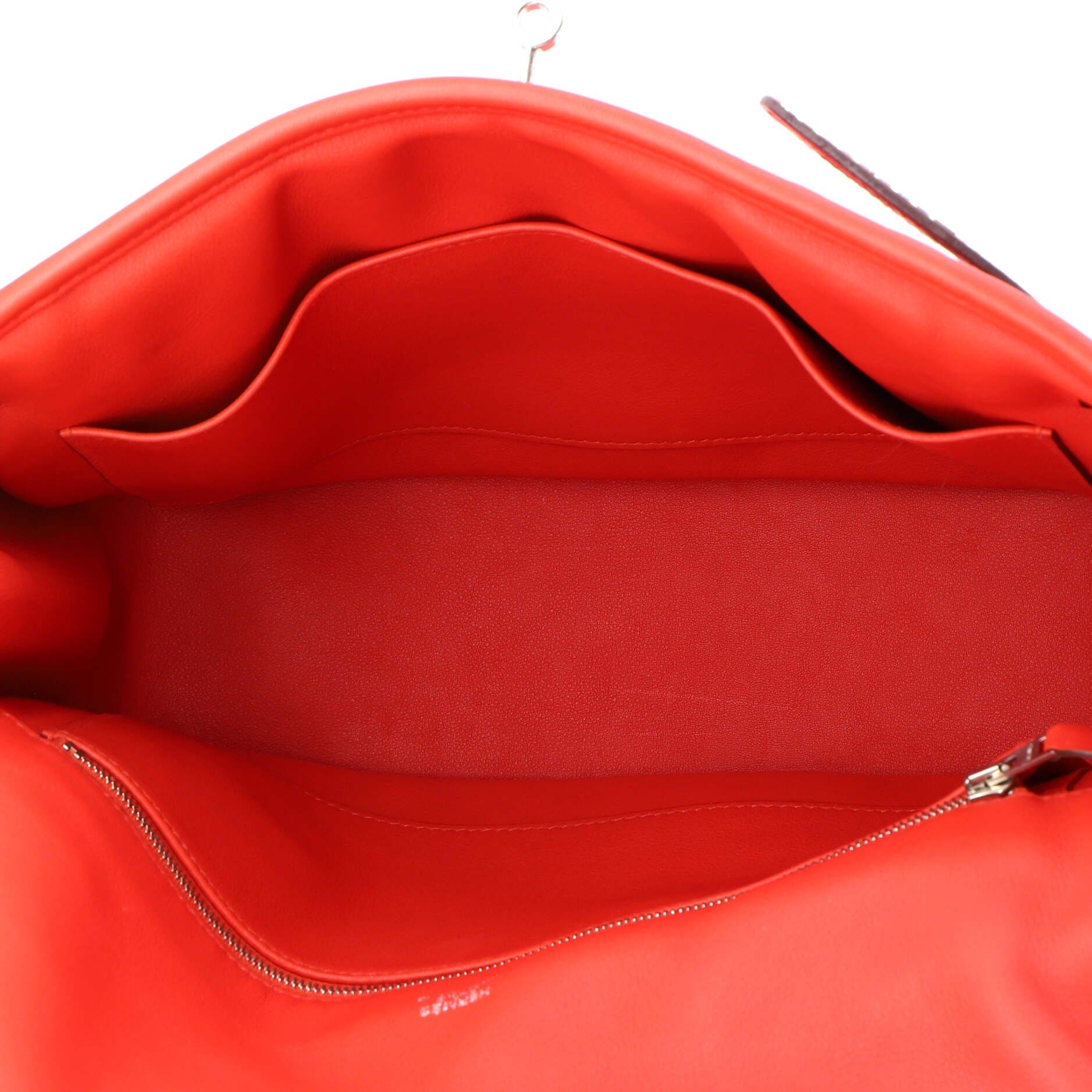 Pre-Owned Hermes Berline Bag Swift 28, Alternate, color, Rouge Tomate