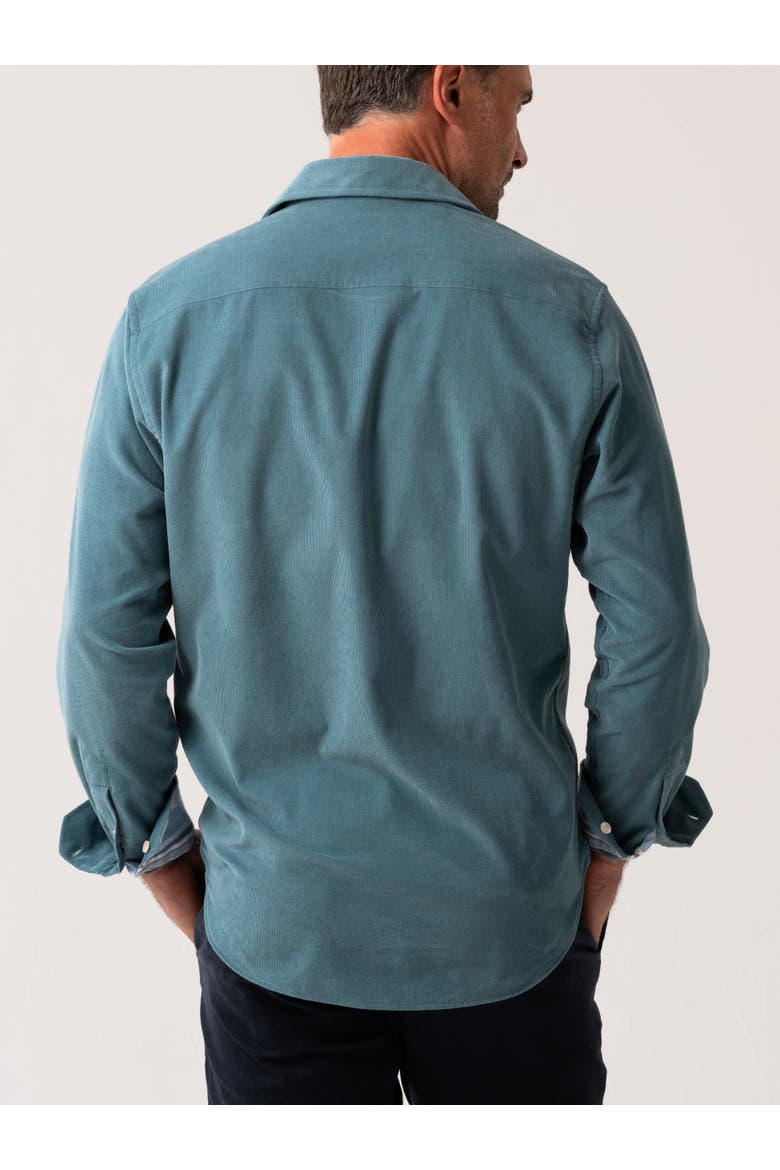 Corduroy Long Sleeve Shirt, Alternate, color, Petrol Blue