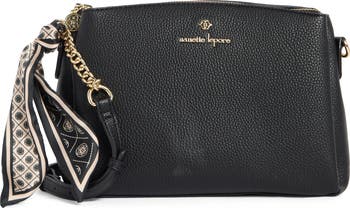 Triple Section Crossbody Bag with Scarf