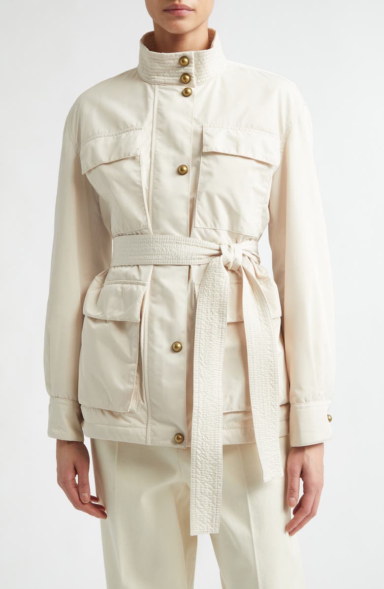 Moncler Maitake Belted Jacket, Main, color, Neutral