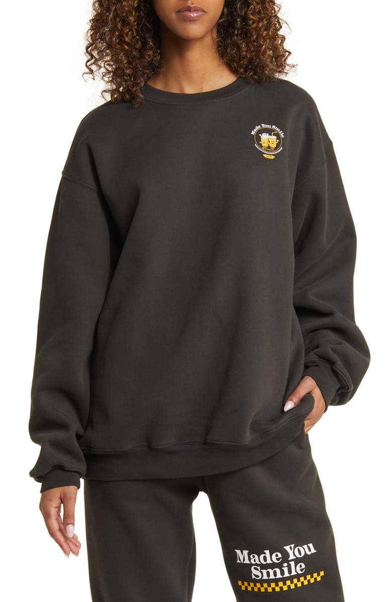 THE MAYFAIR GROUP Made You Smile Graphic Sweatshirt, Main, color, 