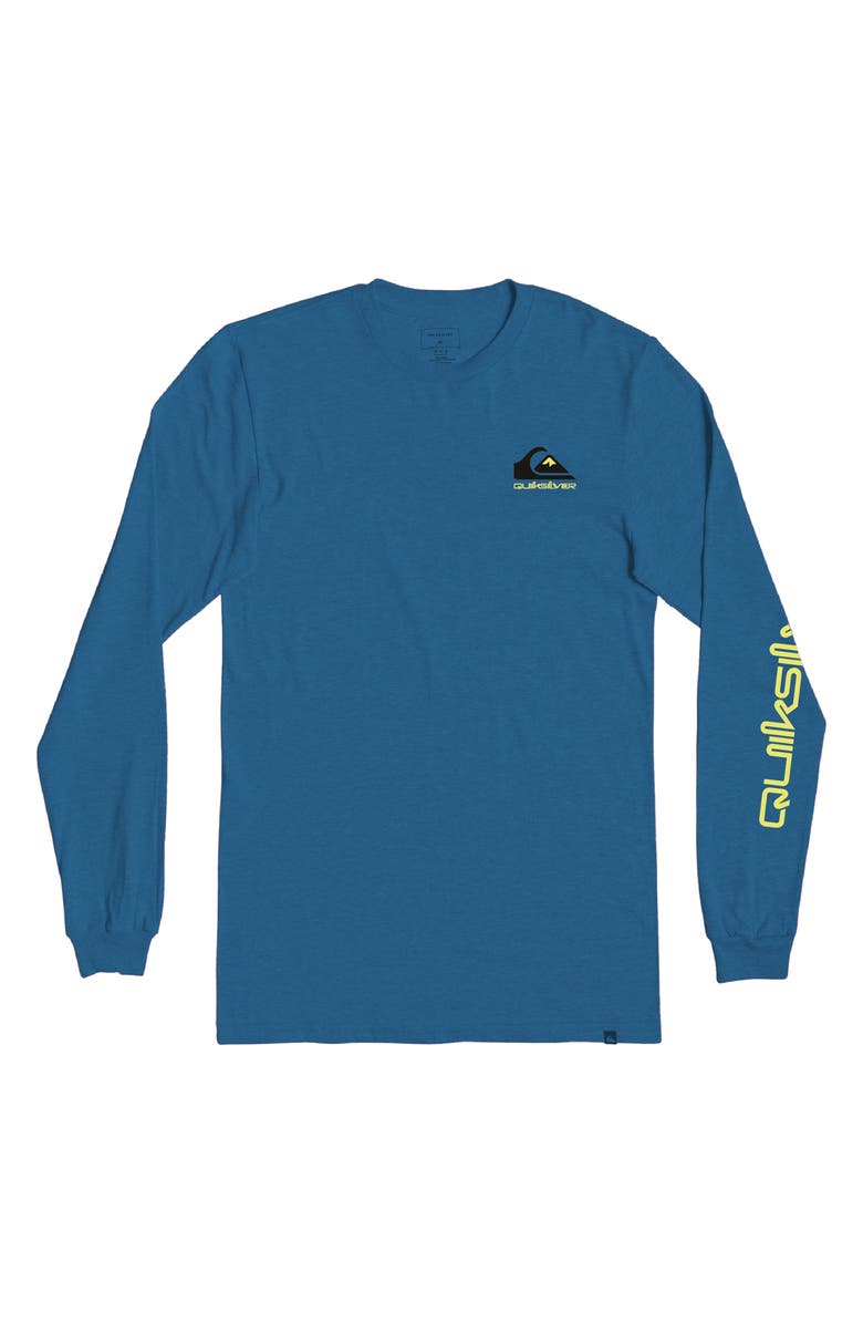 Quiksilver Kids' Omni Logo Long Sleeve Graphic Tee, Main, color, Vallarta Blue Heather