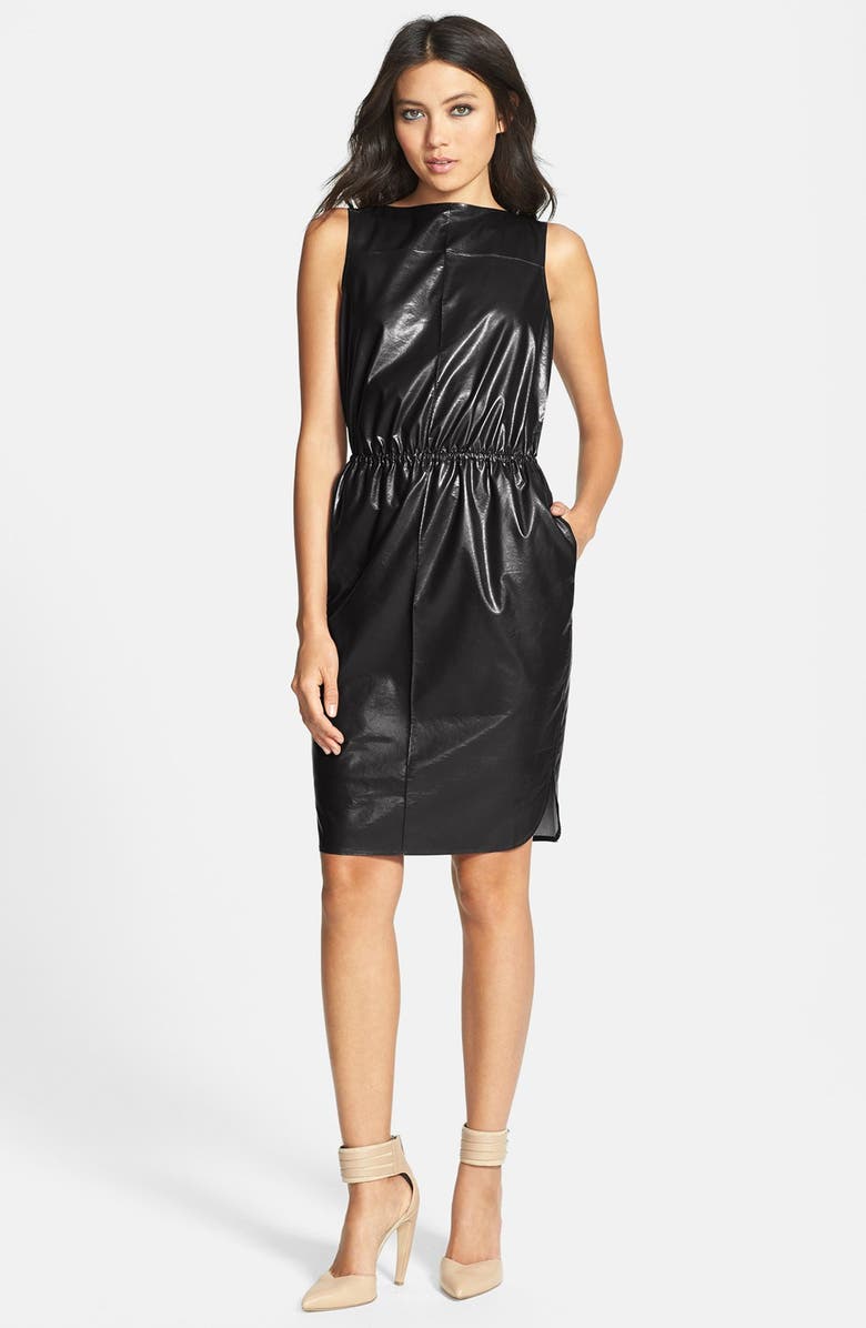 Leith Cutout Faux Leather Dress, Main, color, 