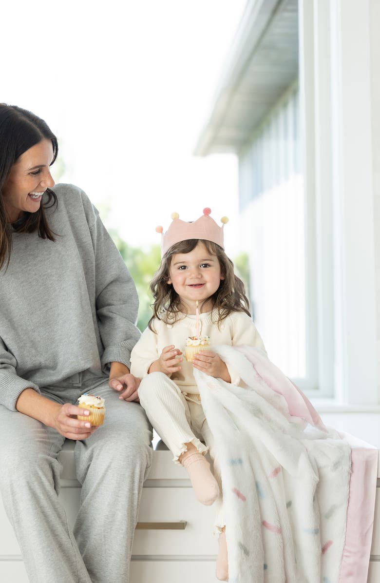 Little Giraffe Luxe Sprinkles Faux Fur Baby Blanket, Alternate, color, Pink