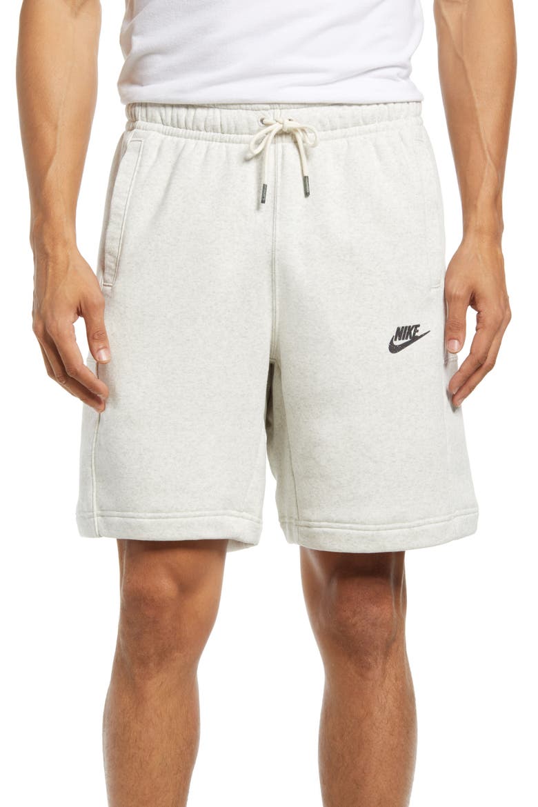 Sportswear Fleece Drawstring Shorts, Main, color, WHITE/ MULTI-COLOR/ GREY