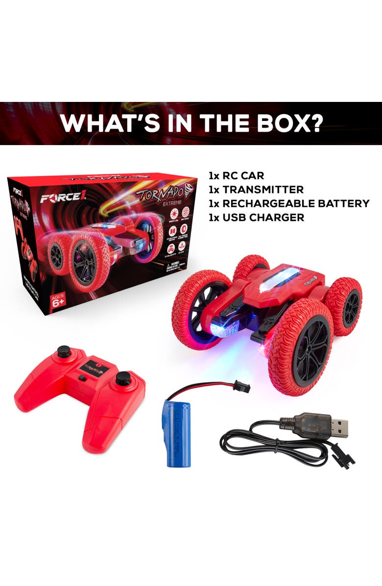 Force1 Tornado Extreme Rechargeable RC Car, Alternate, color, Red