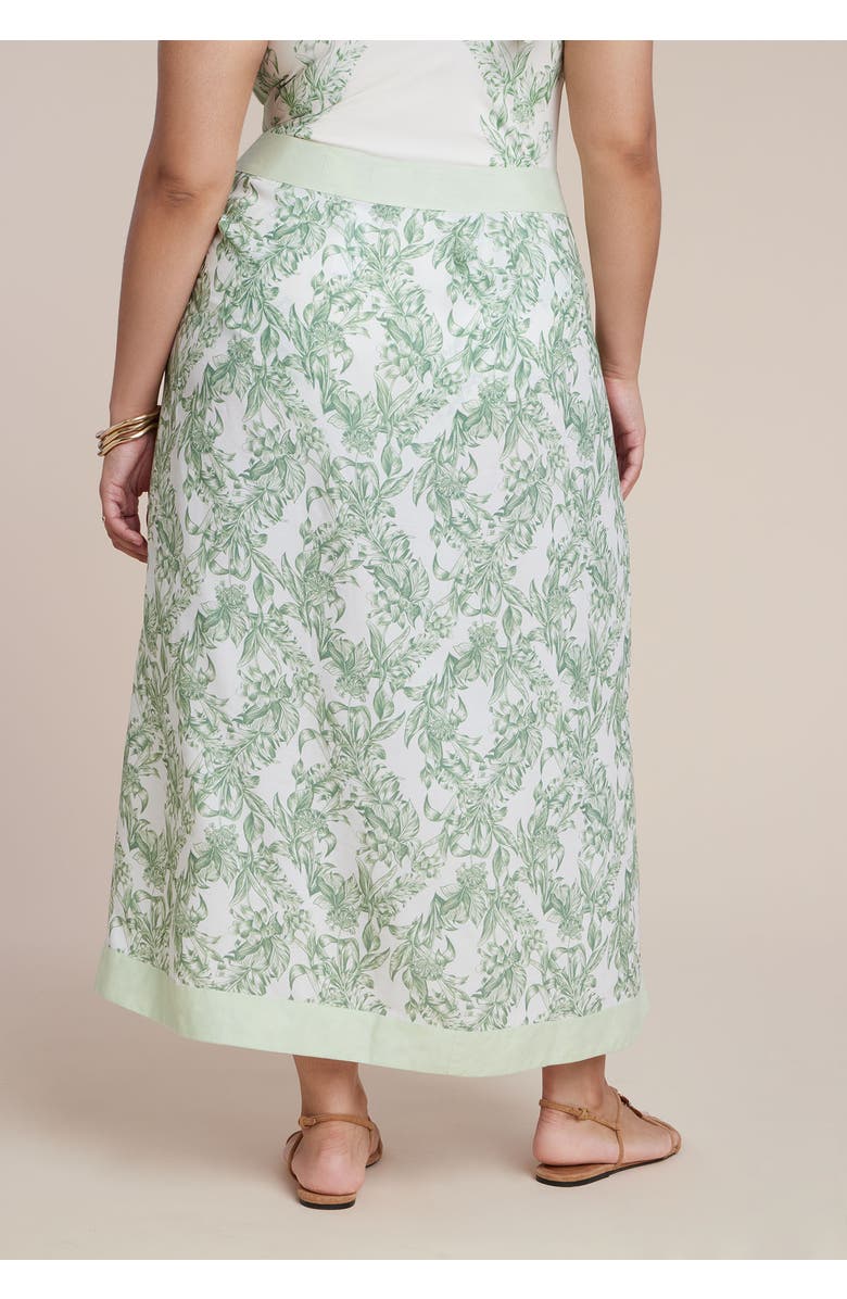 ELOQUII Midi Wrap Skirt, Alternate, color, Braided Petals