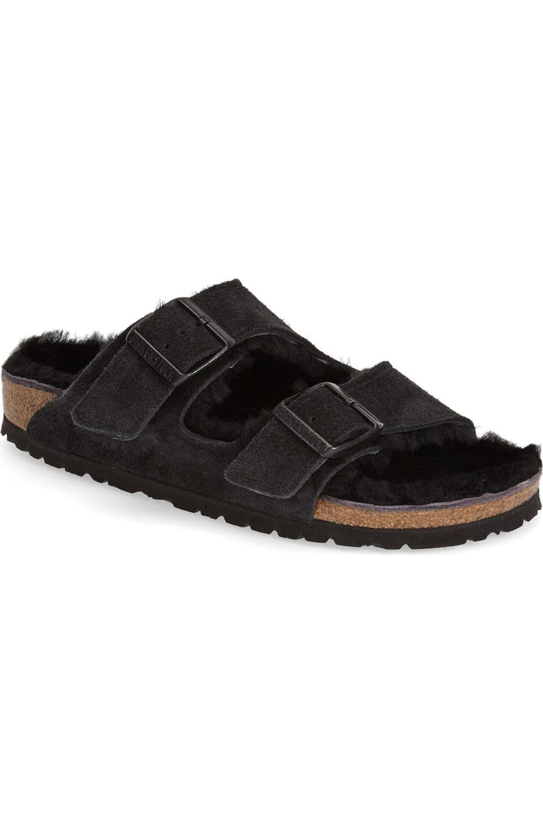 Birkenstock Arizona Genuine Shearling Lined Slide Sandal, Main, color,