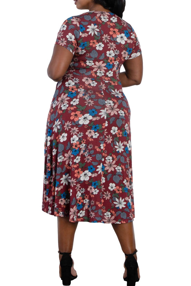 Farrah Wrap Dress, Alternate, color, WINE FLORAL PRINT