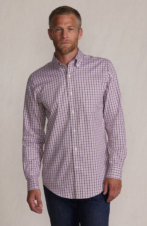 School Uniform  Tailored Fit No Iron Solid Supima Cotton Pinpoint Buttondown Collar Dress Shirt